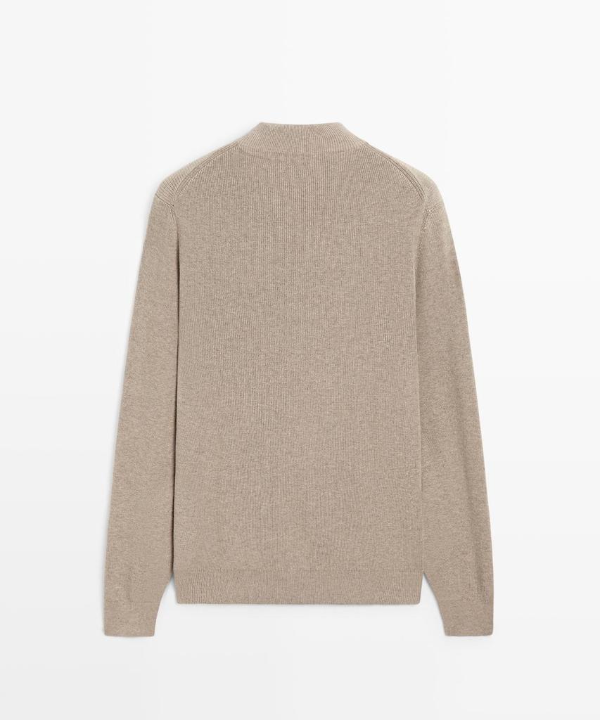 Masimodutti Turtleneck Cotton Blend Knit Sweater