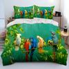Colorful Parrot Macaws Birds Comforter Bedding Set,Duvet Cover Bed Set Quilt Cover Pillowcase,King Queen Size Bedding Set Adult