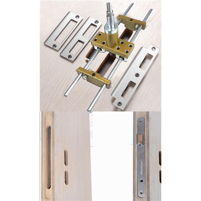 Wooden Door Lock Hole Opener Kit Lock Mortiser Slotter Jig Key Hole Drilling Guide Installation Lock Hole Locator