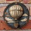 Wood Hot Air Balloon Wooden Sign, for Church Front Door Wall Hanging Decor Ideal, Home, Room, Farmhouse, Street, Shop, Garage, Bar, Garden, and Coffee