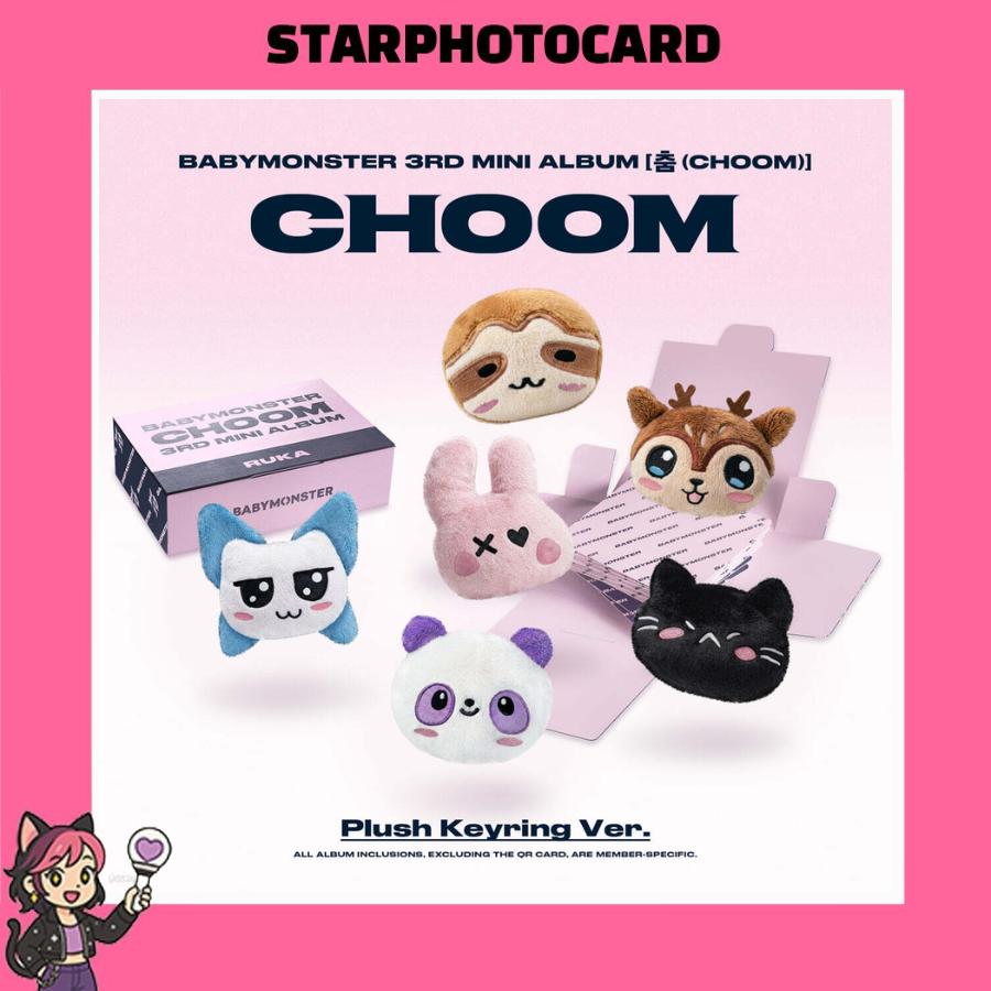 [PRE ORDER] BABYMONSTER - [ CHOOM ] 3RD MINI (PLUSH KEYRING Ver.) SET SET
