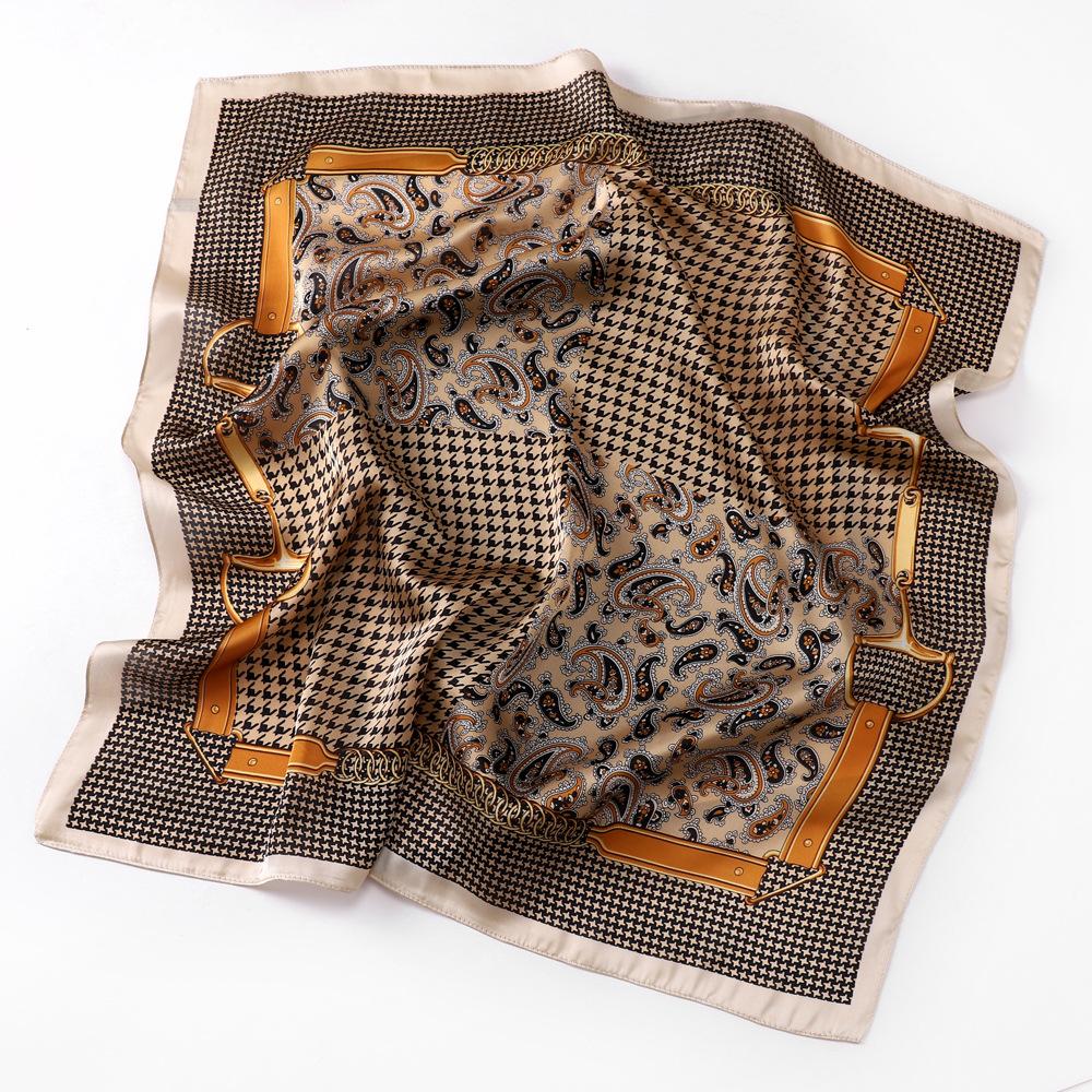 Small Scarves With Spring And Autumn Prints  New Simulation Silk Square Scarves For Women's Fashion High-end Scarves Versatile Small Scarves