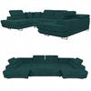U-shaped Corner Sofa Bed, Extendable F. Savio Family Sleeping Furniture C Green Corduroy