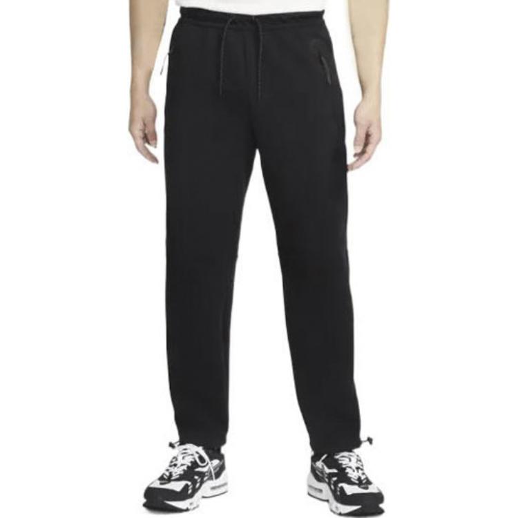 Nike Knitted Sweatpants Men's Black Moderate Straight Fit Pants DQ4313-010