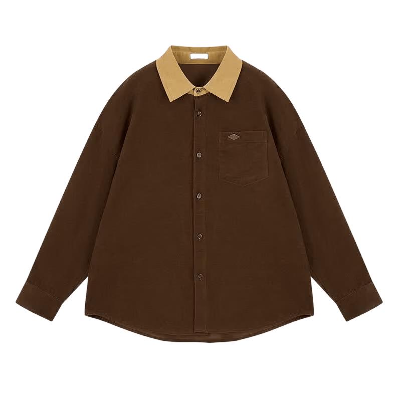 Mucmukn Kids' Vintage Corduroy Color Block Shirt