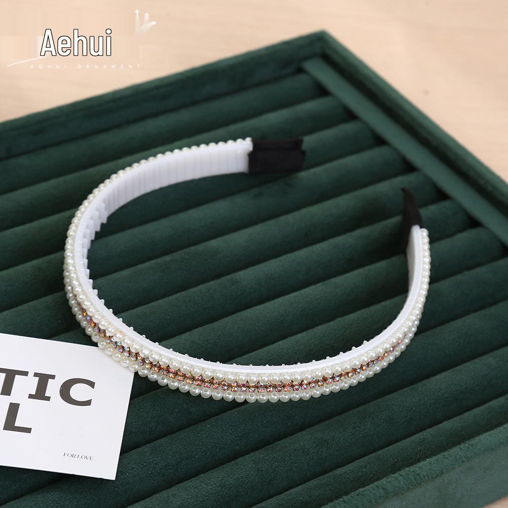 Handwoven Faux Pearl Headband & Bow Hair Clip Set for Brides