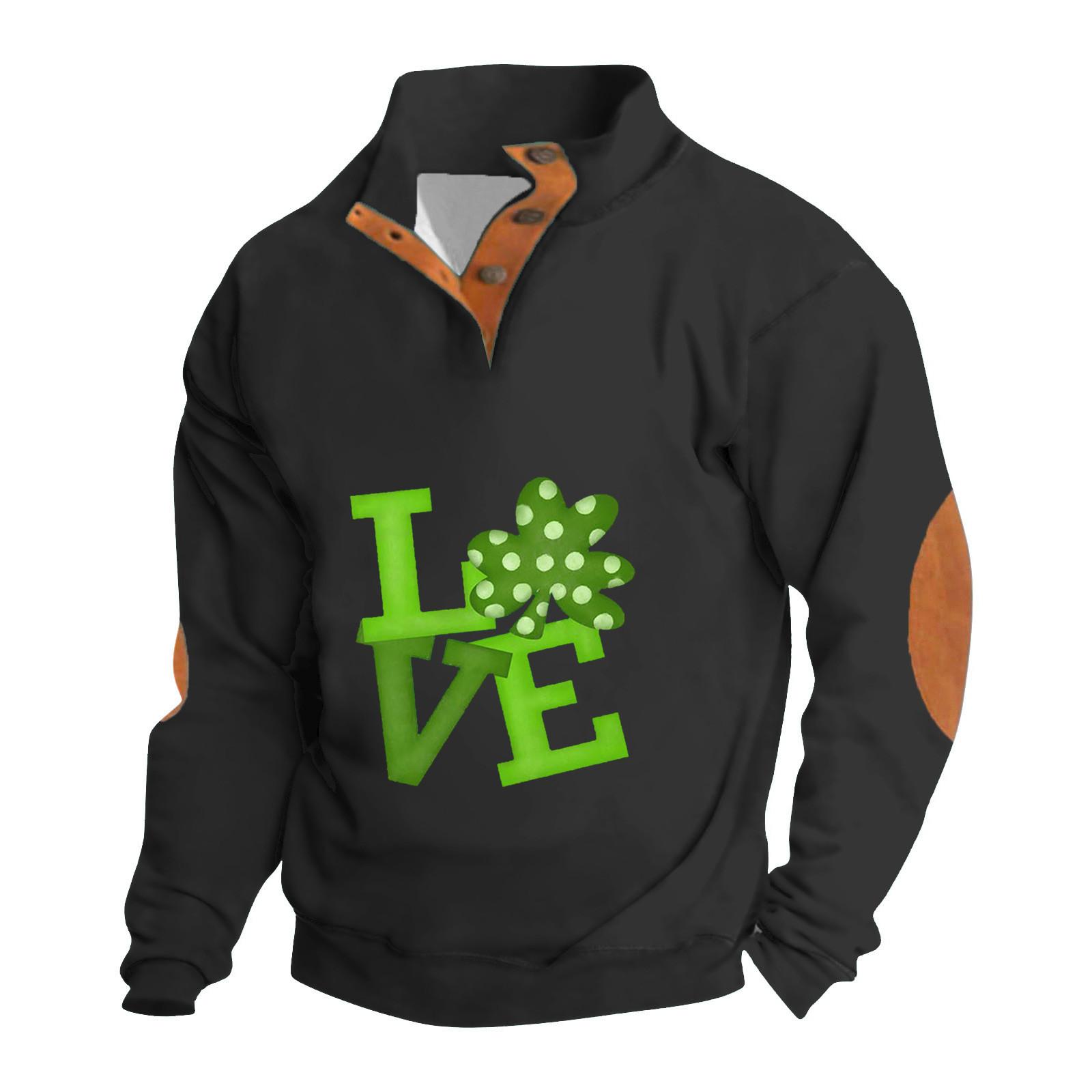 

Весенне-осенняя мужская толстовка с воротником-стойкой на открытом воздухе, повседневные свитера, топы L чёрный