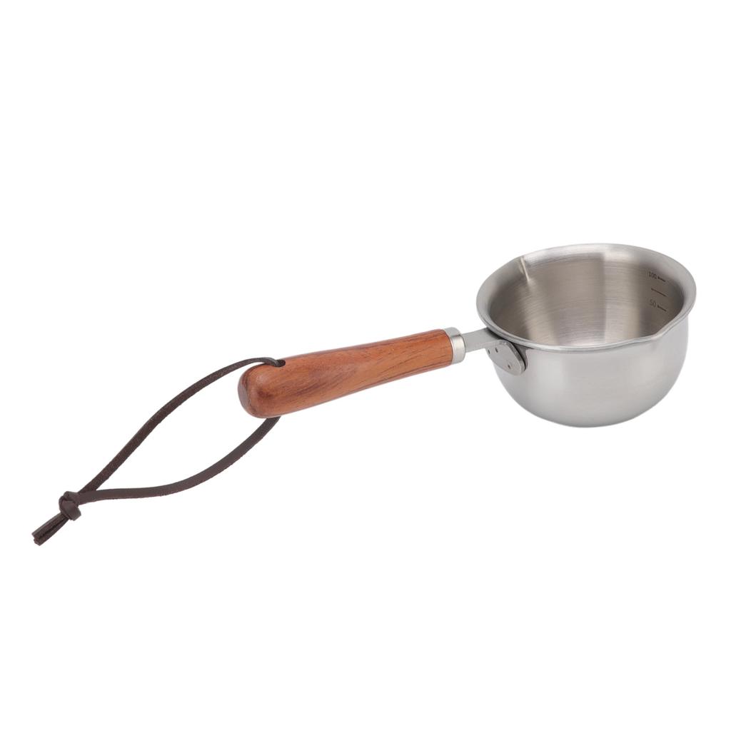 Mini Butter Warmer Pan Stainless Steel Quick Oil Warmer Pot Deepen Bottom Small Milk Pot S 165x42x45mm 6.5x1.7x1.8in