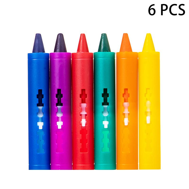 6Pcs Washable Bath Crayons Colorful Drawing In The Tub Easy Clean Crayons Kids Colorful Funny Art Toy Graffiti Bathroom Crayon
