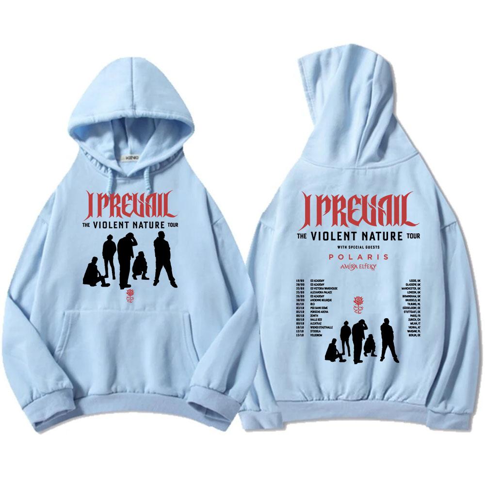

I Prevail VIOLENT NATURE Tour 2026 Hoodies Fashion Long Sleeve Winter Hooded Sweatshirts Punk Band Graphic Print Pullovers XXXL