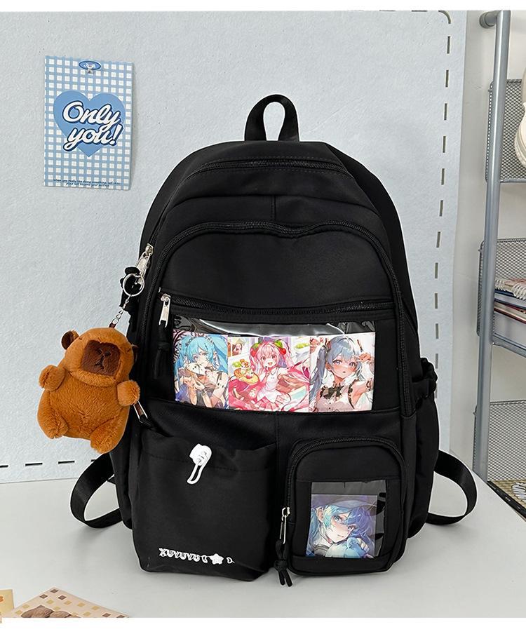 Schoolbag Japanese ins schoolbag large capacity high value fashion versatile transparent pain bag junior high school high school student backpack
