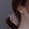 Korean Style Trendy Bow Earrings for Women - High-End, Simple, Light Luxury, Cold Tone, Small Ear Studs