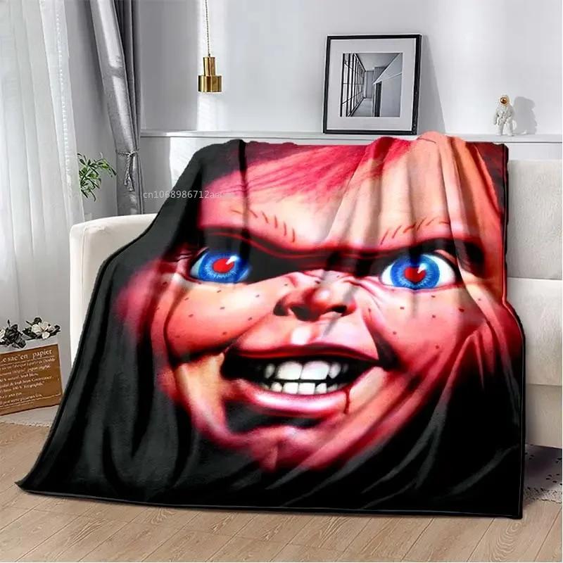 Child of Play Chucky Blanket Horror Movie Character Fleece Wearable Throw Blanket Bedding Home Decoration For Kids Adults