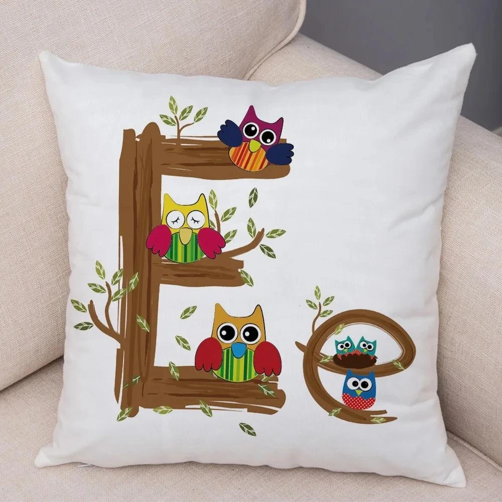 Owl Letter Decorative Pillowcase Car Ornaments Office Living Room Sofa Home Pillowcase