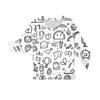 DIY Hand Painted Colorable-Parent-child Outfit - Print Round Neck Parent-child Long Sleeve Long Pants Home Clothes Suit Spring