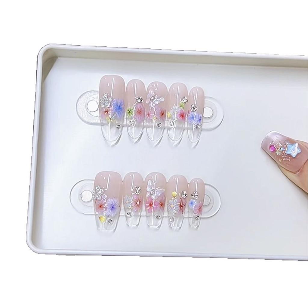 Handgewebte Rüstung Frühling und Sommer Neu Schmetterling Liebe Blume Hochwertig Eis-Transparent Bunt Blütenblatt Katzenauge Nagelkunst Aufkleber