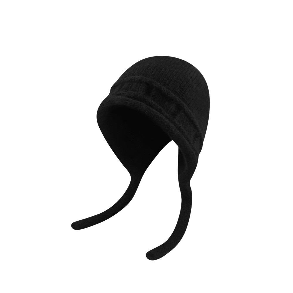 Plush Winter Knitted Hat Solid Color Pullover Hat Simple Warm Beanie Hat Girl