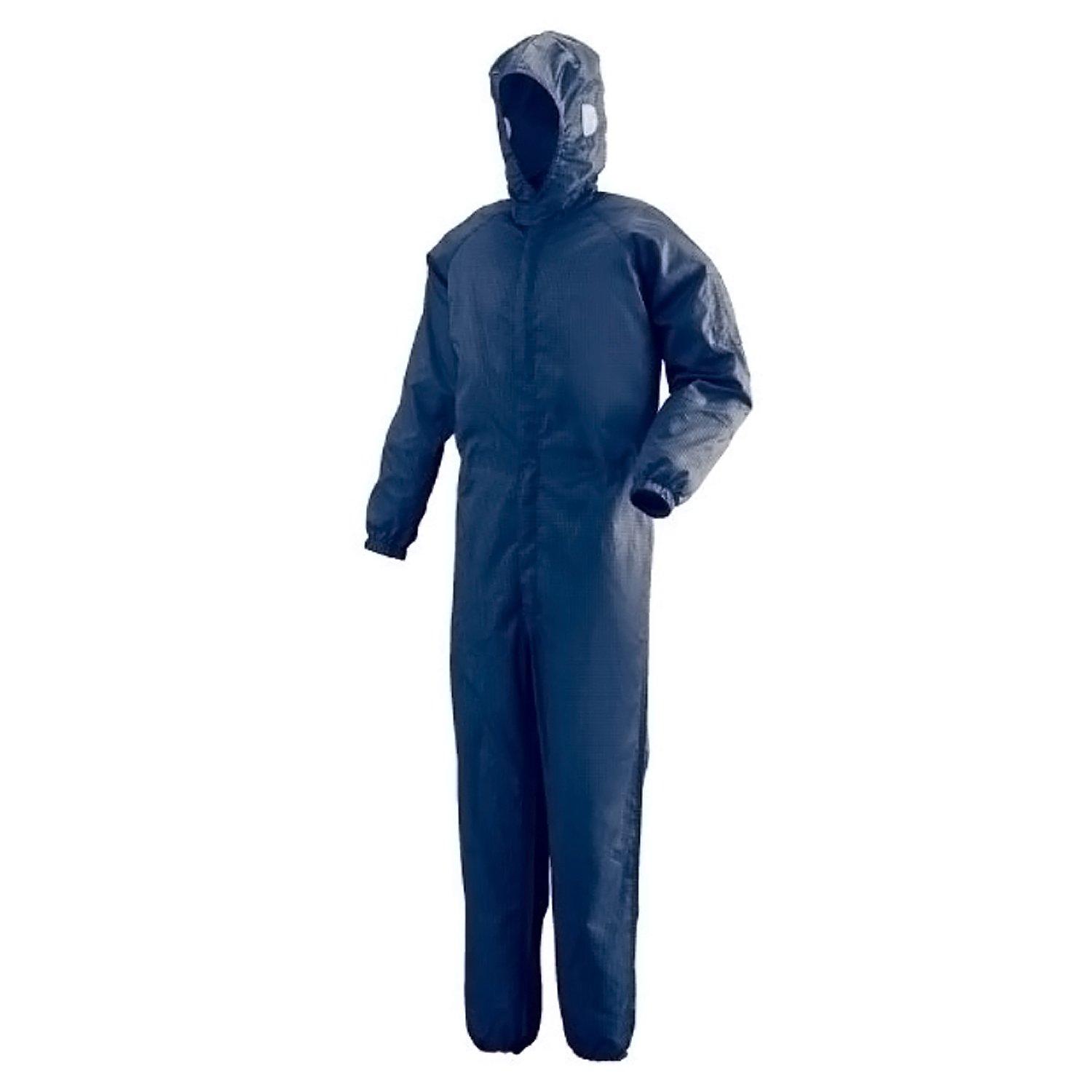 

Cleanwear Hooded Clean Size LL [Midori Anzen] Suit, Unisex, Antistatic, Quick-Drying, C1351N, Navy,