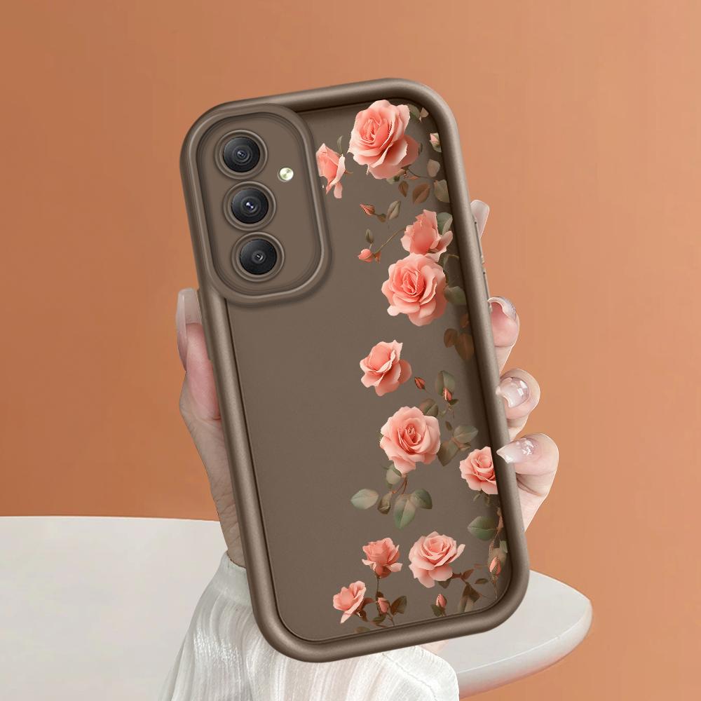 Soft Silicone Square Ladder Printing Pattern Phone Casing Full Cover Camera Shockproof Protection Rubber Case for Samsung