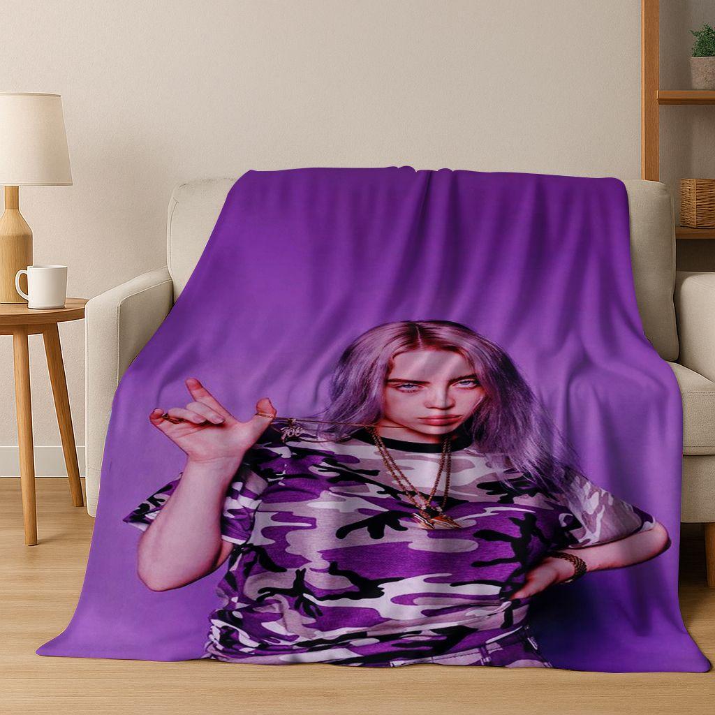 Hit Me Hard and Soft Billie Eilish Flannel Blanket Soft Warm Throw Blanket for Bed Bedroom Room Living Room Christmas Gift Kids