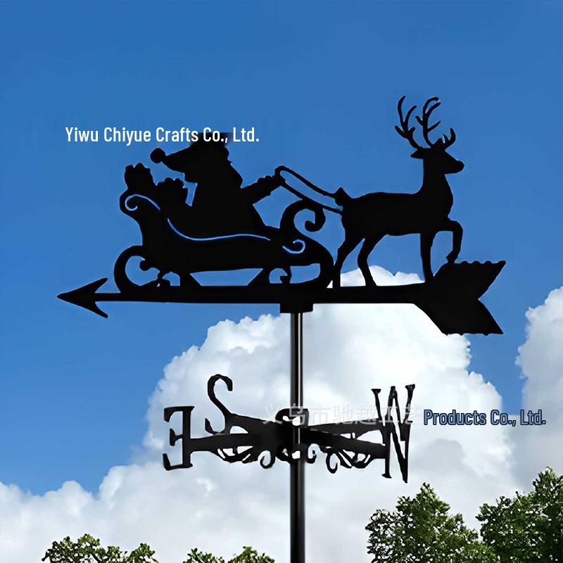 Weather Vane Ornament: Outdoor Wrought Iron Spray-Painted Roof Decoration Metal Craft