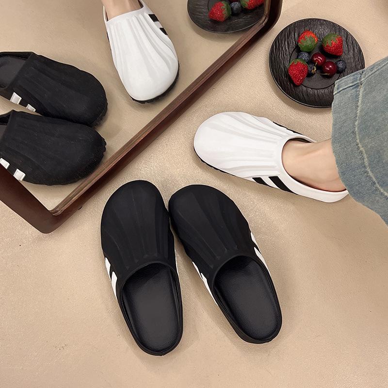 European Thick-soled Bag Head Slippers for Women's Outer Wear New Summer Fashion Versatile One-pedal Muller Drag Women's Shoes