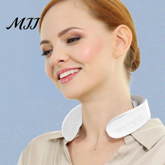Adjustable Intensity Neck Therapy Tool Electric Massager with Heat, 10 Modes & 16 Levels, Portable Lightweight Cordless Cervical Massager, Wearable
