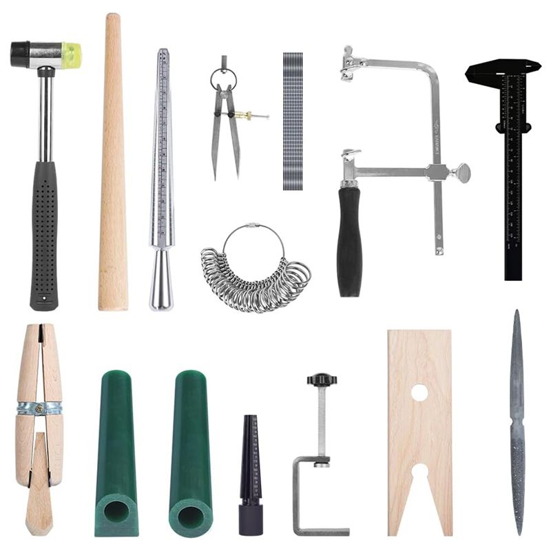 AEE4-Jewelry Wax Ring Sizer Carving Tool Kit Ring Wax Making Mold Kit Jewelry Wax Tube Jewelers Wax Saw Frame Wax File Ring
