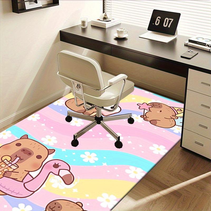 Capybara Playful Summer Office Carpet Soft Polyester Entrance Carpet Washable Non slip Machine Washa