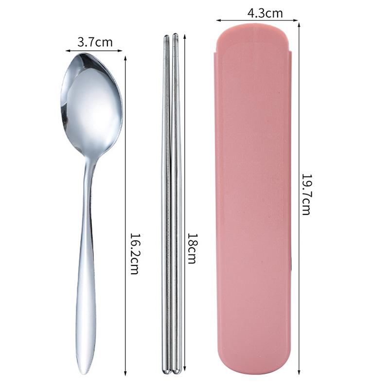 Durable Stainless Steel Flatware Set with Case for Travel Ideal for Camping and Hiking