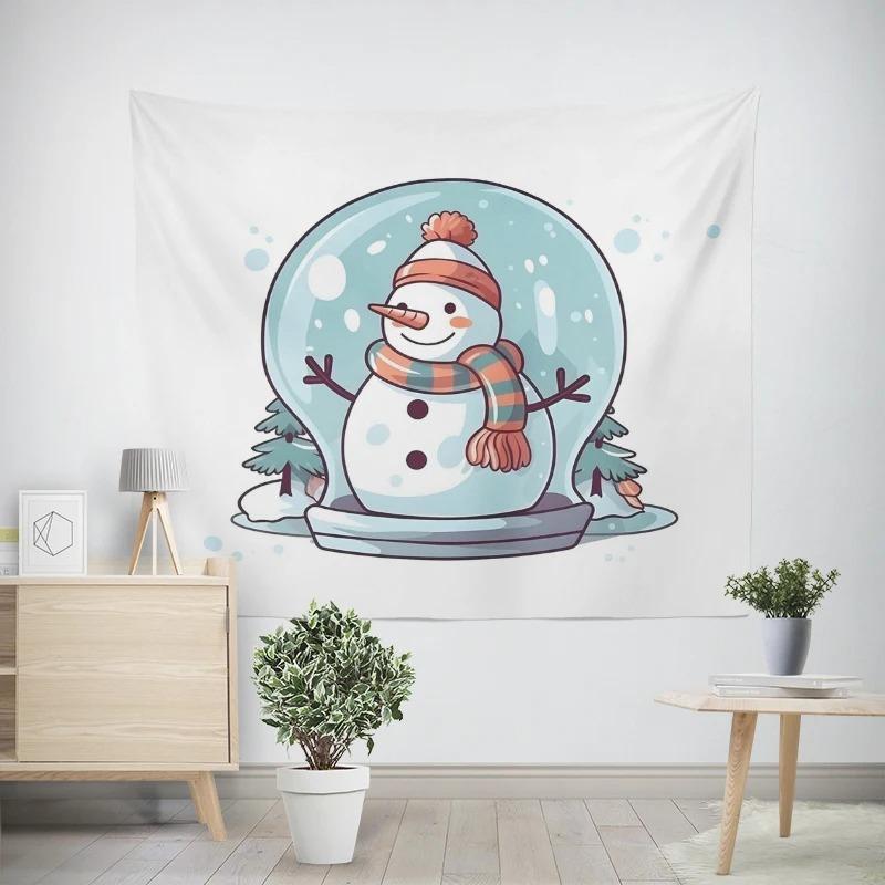 New Year Christmas Crystal Ball Christmas Tree Pattern Living Room Bedroom Decorative Tapestry