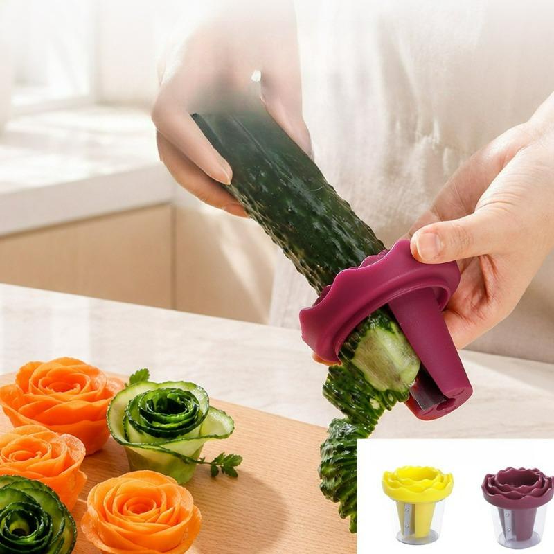 New Vegetable Flower Curler Kitchen Tools Creative Fruit Carving Gadgets Easy Use Creative Gadgets