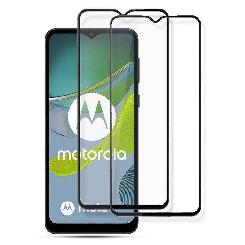 

AMORUS 2Pcs For Motorola Moto E13 4G Silk Printing Tempered Glass Full Screen Protector Anti-scratch Full Glue Film Black