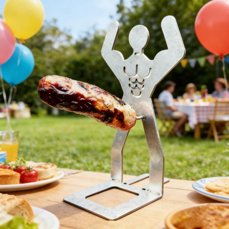 Hot Dog Grill Rack Portable Stainless Steel Sausage Cooker BBQ Tool for Camping Hiking Picnic Grilling