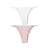 TERMEZY 2Pcs/Lot Women Sexy Ice Silk Panties Low-waist Seamless G String Lingerie Solid Half Hip Underwear