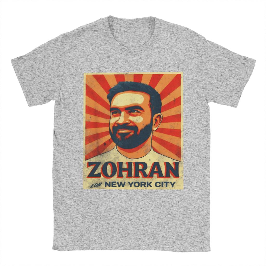 Casual T-Shirt Summer Zohran Mamdani Hippie T-Shirts  100 Cotton Tee Shirt for Men Y2K Retro Design Short Sleeve Top Tees