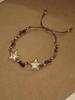 Pentagram beaded bracelet new retro wind woven rope niche design jewelry girls high value versatile accessories