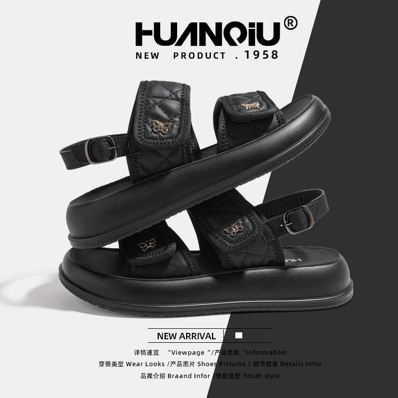 Global sandals KMYAX8252 new summer wear versatile soft-soled beach shoes women's casual Velcro women's shoes