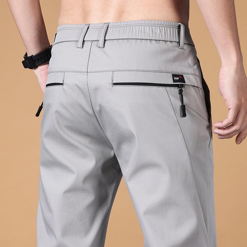 Streetwear Men's Fashion Casual Suit Pants Spring Autumn Solid All-match Slim Korean Male Clothing New Full Straight Trousers 38