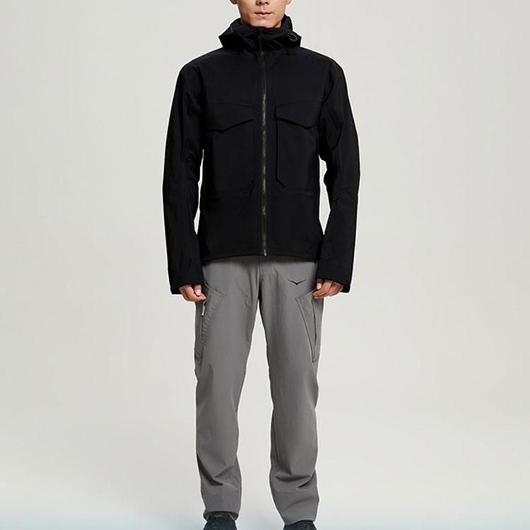 HOKA ONE ONE Waterproof Windproof Reflective Rain Jacket Men Jackets Black 1128259