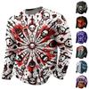 Men's Halloween Printed Neck Long Sleeve Shirt