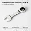 1Pcs 6-19mm Ratchet Socket Spanner Reversible Combination 72 Teeth Stubby Single Wrench Steel Short Handle Nut Repair Tool