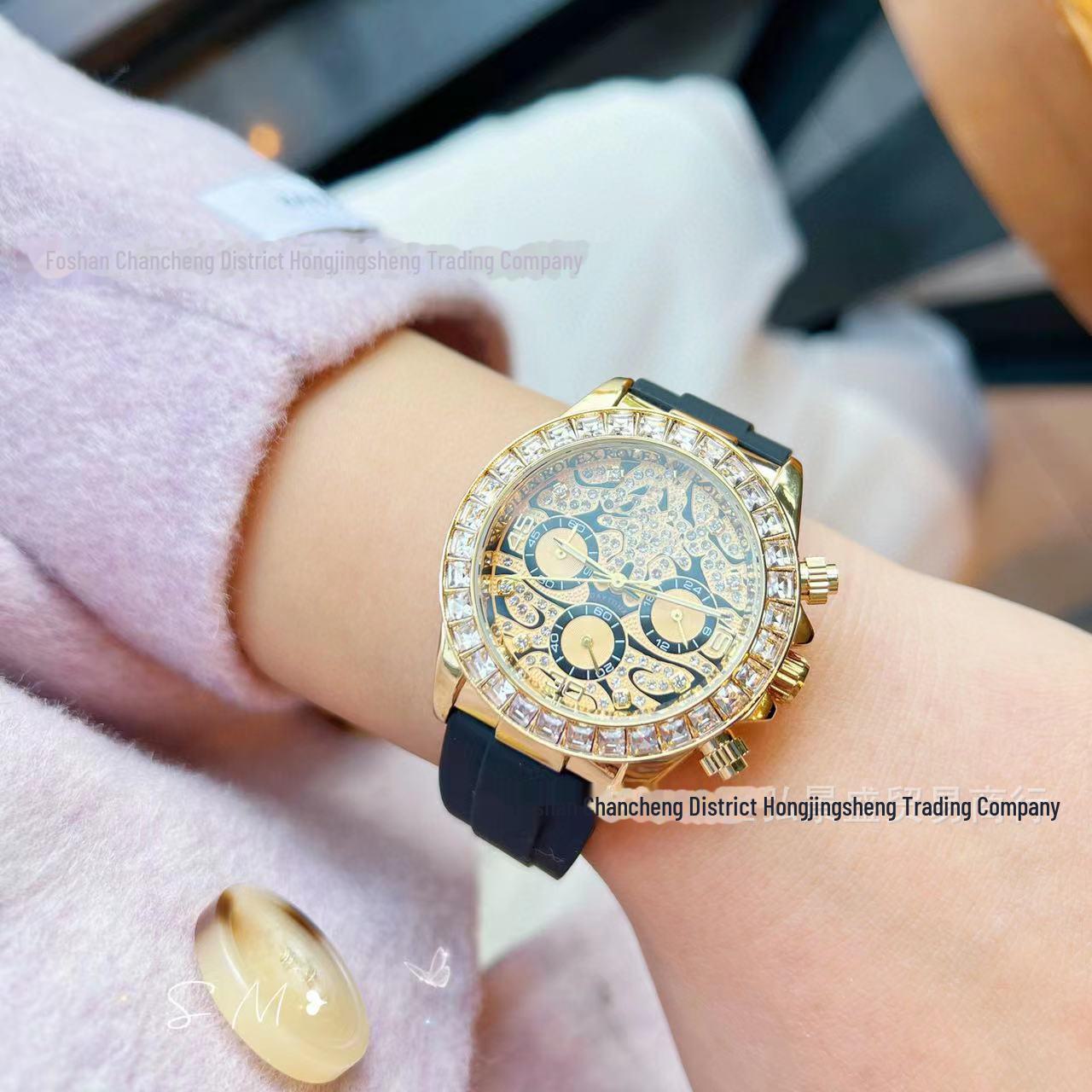 

Многофункциональные модные часы с циферблатом из розового золота с тремя ушками и шестью штифтами золотой