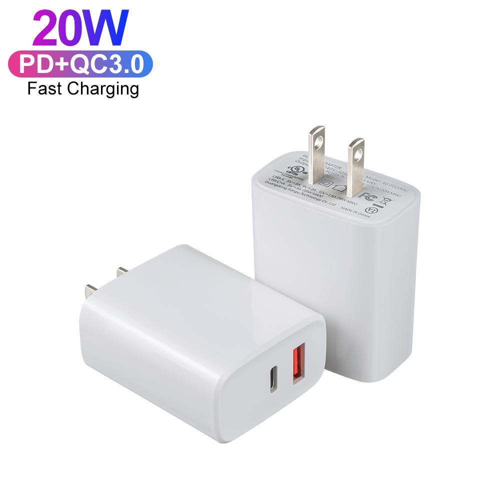 High Quality GS CE UL Certified 20W Charger Cube USB-C Power Adapter USB Type C PD Fast Wall Charger for Apple IPhone 16 17 Pro