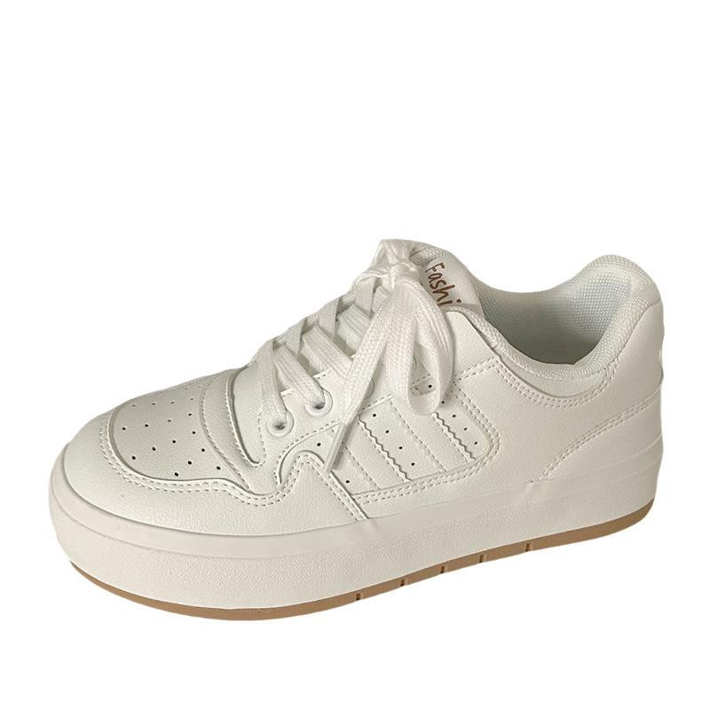 

H1285 classic platform Hong Kong style board shoes women s 2024 new spring versatile niche college style sports little white shoes 40