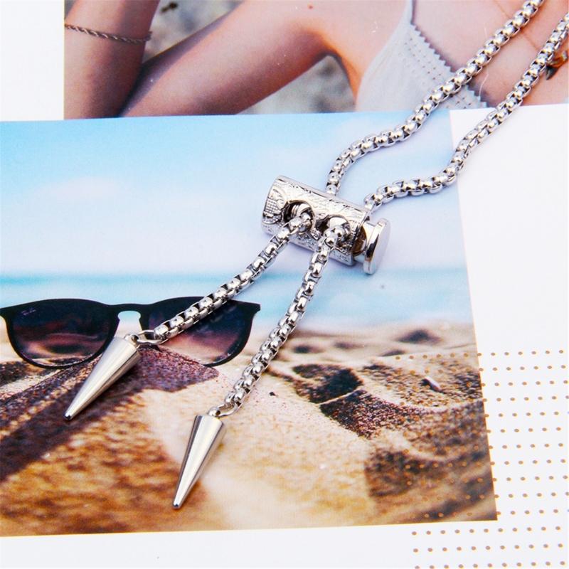 Elegant Stainless Steel Necklace with Bolo Design Scratch Resistant Neckchain for Casual and Formal Occasions
