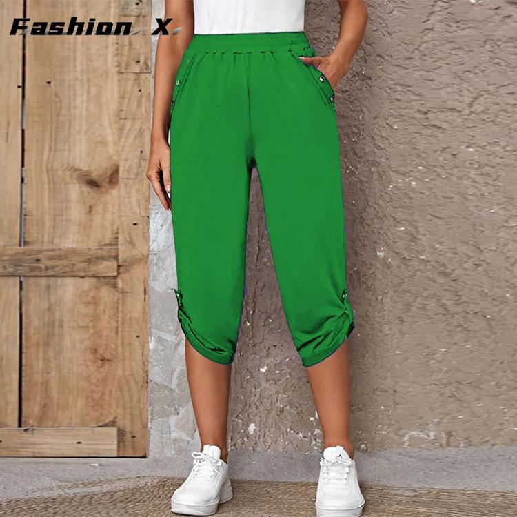 Women's Seven-minute Pants Fashion Casual Drawstring Loose Pants