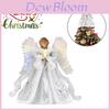 Topper de Crăciun cu LED înger de 9,8 in, Ornament festiv de Crăciun, Zână, Cadou