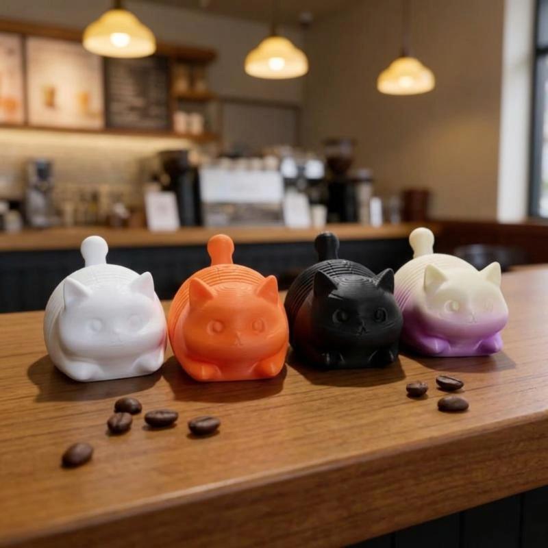 3D Printed Orange Cat Fidget Toy Soft Non-Toxic Stress Relief Toy for Bedroom Desk Decor Valentine's Day Gift
