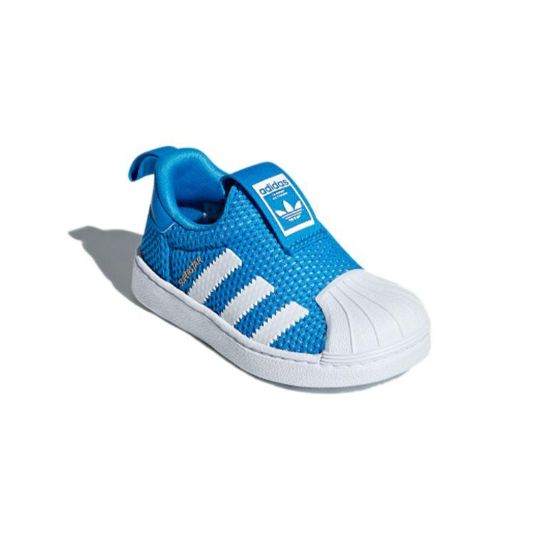 Adidas Originals Superstar Series 360 Comfortable Versatile Breathable Low-Top Walking Shoes Baby Shoes Blue White B37252